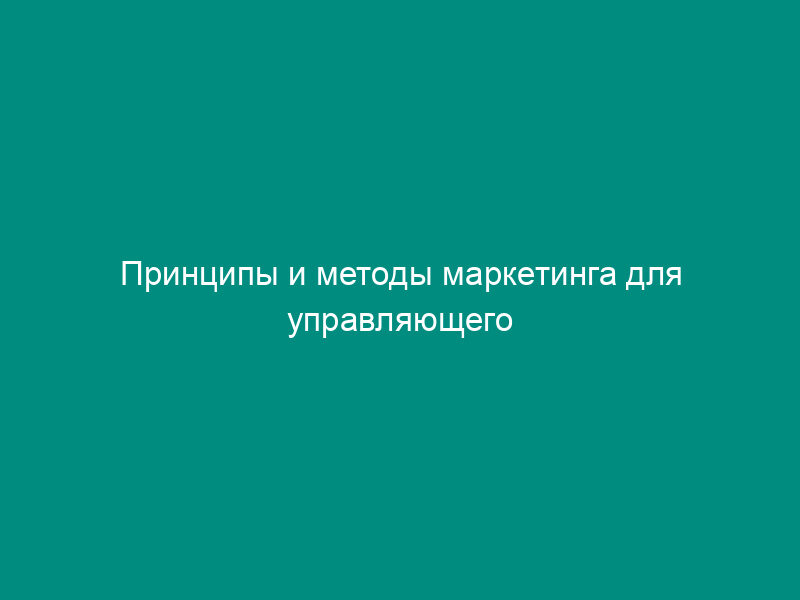 Принципы и методы маркетинга для управляющего проектом