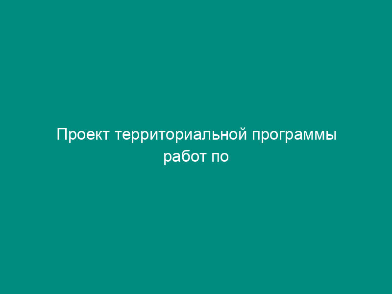 Проект территориальной программы работ по геологическому изучению недр и воспроизводству минерально-сырьевой базы твердых полезных ископаемых