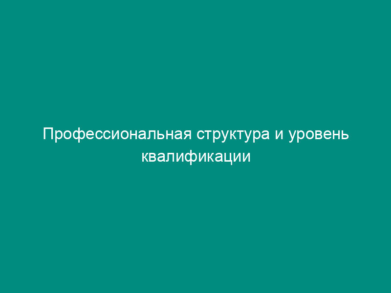 Профессиональная структура и уровень квалификации занятых в проектном производстве (приложение к анкете участника конкурса на выполнение проектно-изыскательских работ)