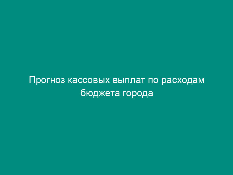 Прогноз кассовых выплат по расходам бюджета города Фрязино Московской области