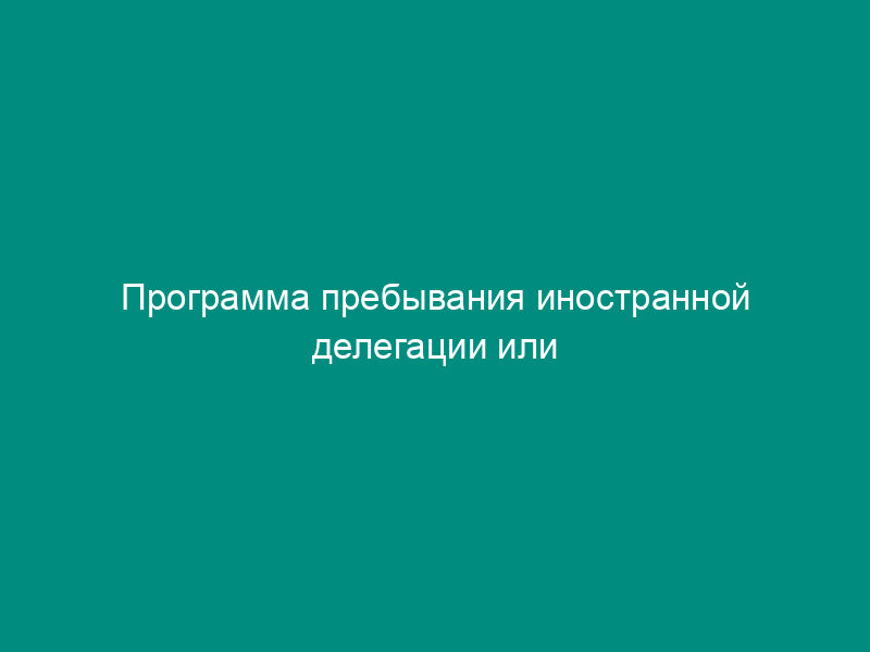 Программа пребывания иностранной делегации или отдельных лиц в Федеральном агентстве по обустройству государственной границы Российской Федерации
