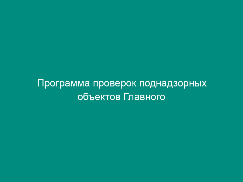 Программа проверок поднадзорных объектов Главного управления государственного строительного надзора Московской области