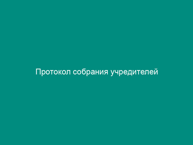 Протокол собрания учредителей
