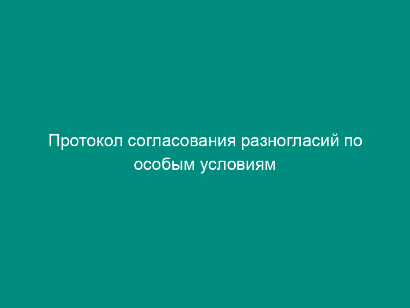 Протокол согласования разногласий по особым условиям договора подряда на строительство