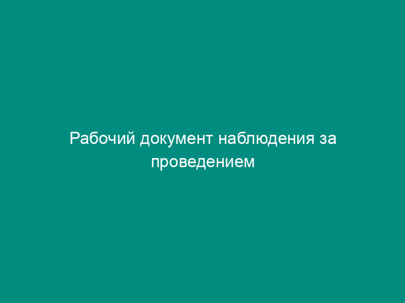 Рабочий документ наблюдения за проведением инвентаризации при проведении аудита финансовой (бухгалтерской) отчетности