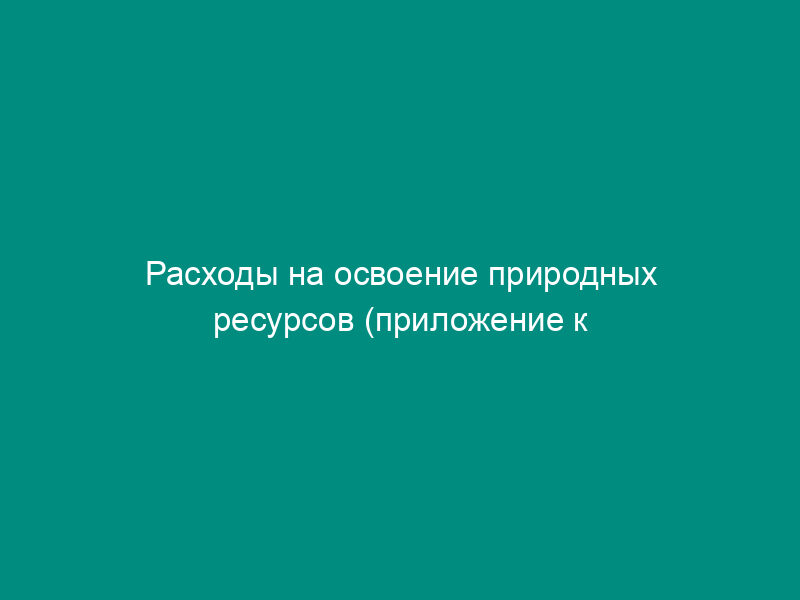 Расходы на освоение природных ресурсов (приложение к передаточному акту по договору о присоединении закрытого акционерного общества к закрытому акционерному обществу)