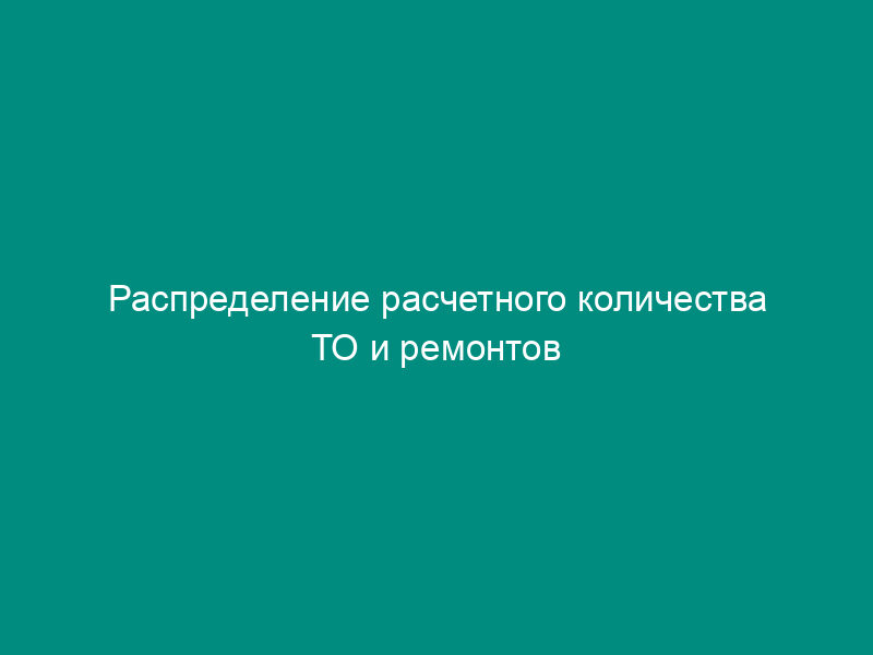 Распределение расчетного количества ТО и ремонтов каждого вида по годам срока службы. Форма N 1