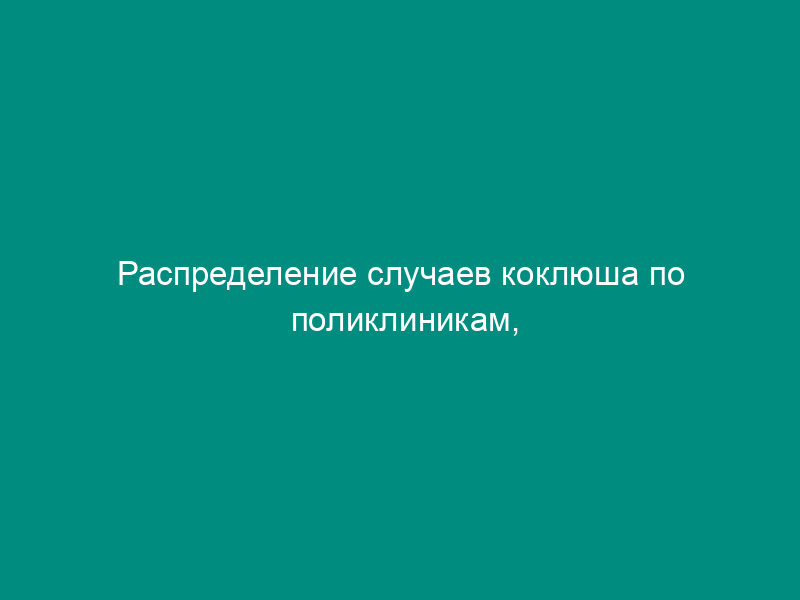Распределение случаев коклюша по поликлиникам, муниципалитетам и др.