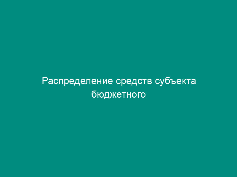 Распределение средств субъекта бюджетного планирования по целям, задачам и бюджетным целевым программам