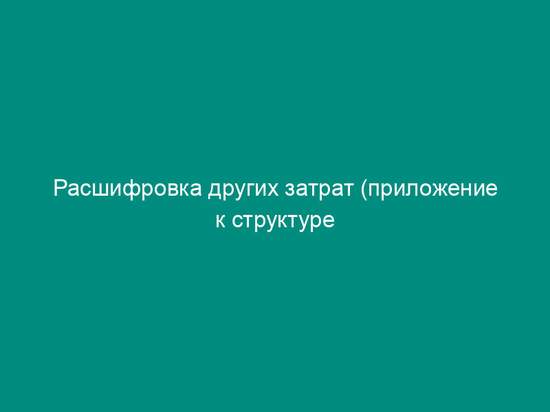 Расшифровка других затрат (приложение к структуре затрат на обучение специалистов по договору)