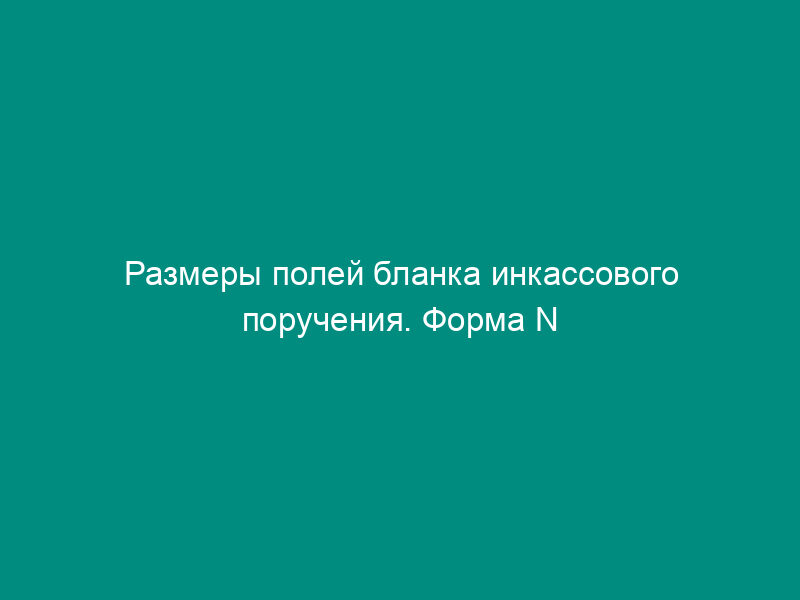 Размеры полей бланка инкассового поручения. Форма N 0401071