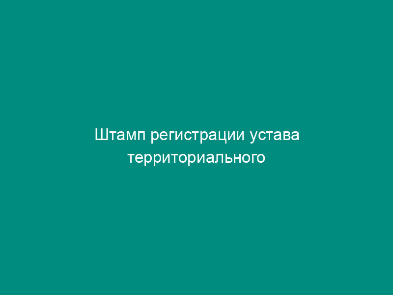 Штамп регистрации устава территориального общественного самоуправления в администрации г. Долгопрудного Московской области