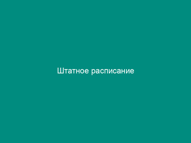 Штатное расписание