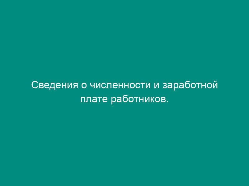 Сведения о численности и заработной плате работников. Форма № 1-т (месячная)