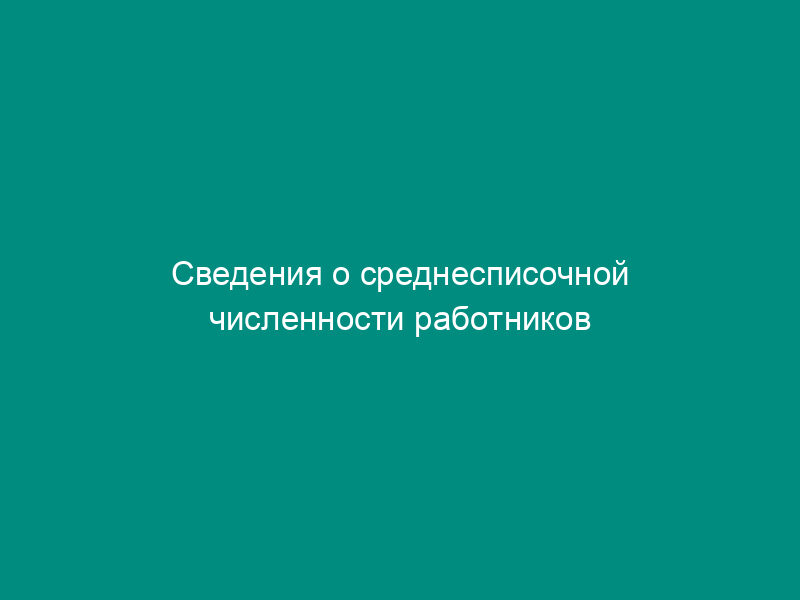 Сведения о среднесписочной численности работников