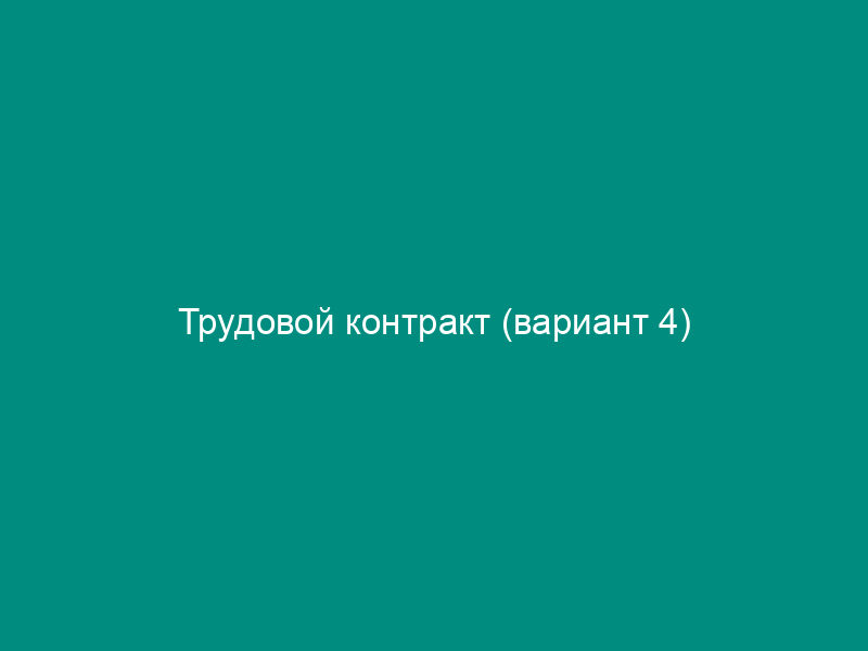 Трудовой контракт (вариант 4)
