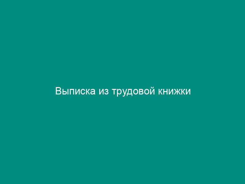 Выписка из трудовой книжки