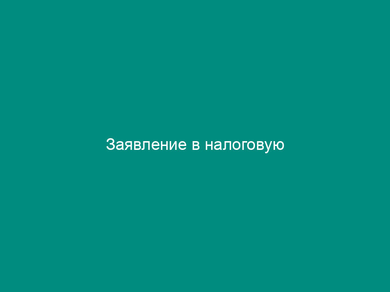 Заявление в налоговую